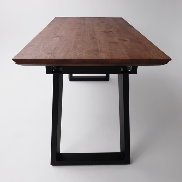 Изображение товара Обеденный стол ОКА Сангай 136-196x80 (дуб мореный/черный)