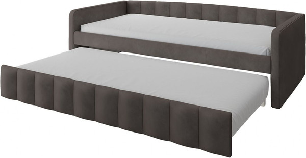 Изображение товара Кровать-тахта Bravo Мебель Молли 90x200 с выкатной частью стандарт 3 вариант (серый графит)