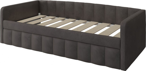 Изображение товара Кровать-тахта Bravo Мебель Молли 90x200 с выкатной частью стандарт 3 вариант (серый графит)