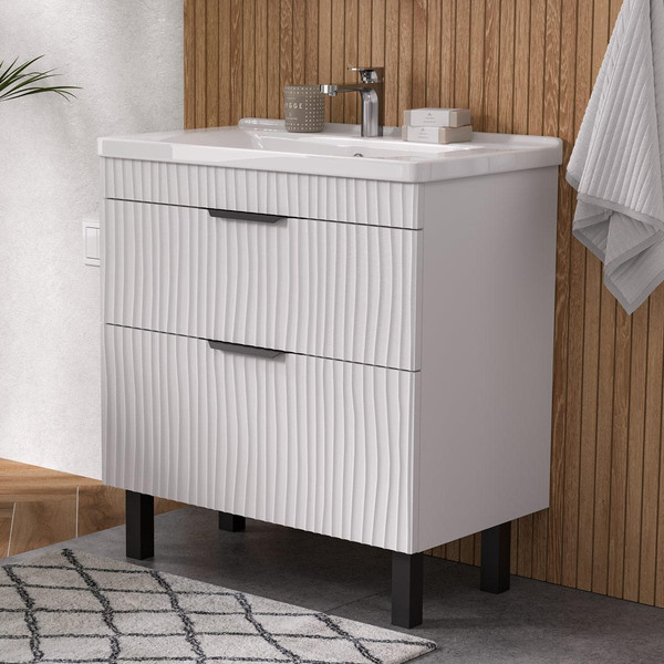 Изображение товара Тумба с умывальником Volna Lotty 80.2Y Миранда + Миранда 80 (напольная)