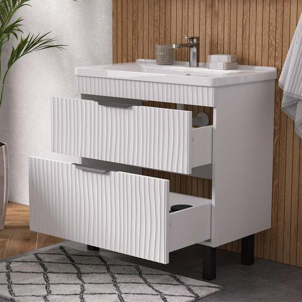 Изображение товара Тумба с умывальником Volna Lotty 80.2Y Миранда + Миранда 80 (напольная)