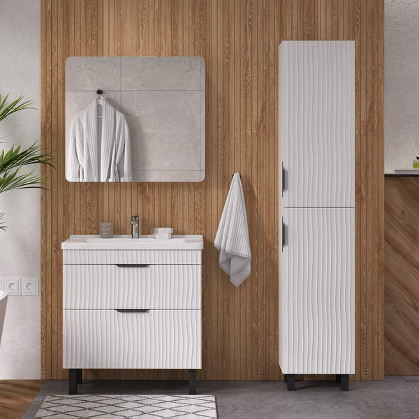 Изображение товара Тумба с умывальником Volna Lotty 80.2Y Миранда + Миранда 80 (напольная)