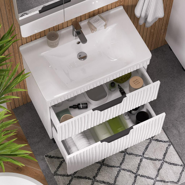 Изображение товара Тумба с умывальником Volna Lotty 80.2Y Миранда + Миранда 80 (напольная)