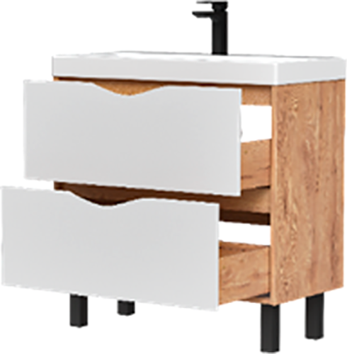 Изображение товара Тумба с умывальником Volna Barney 80.2Y 9696 + Lake 80