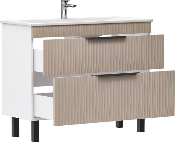 Изображение товара Тумба с умывальником Volna Lotty 100.2Y Pulsus + Pulsus 100 (латте, напольная)