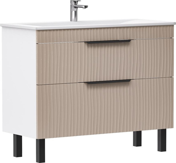 Изображение товара Тумба с умывальником Volna Lotty 100.2Y Pulsus + Pulsus 100 (латте, напольная)