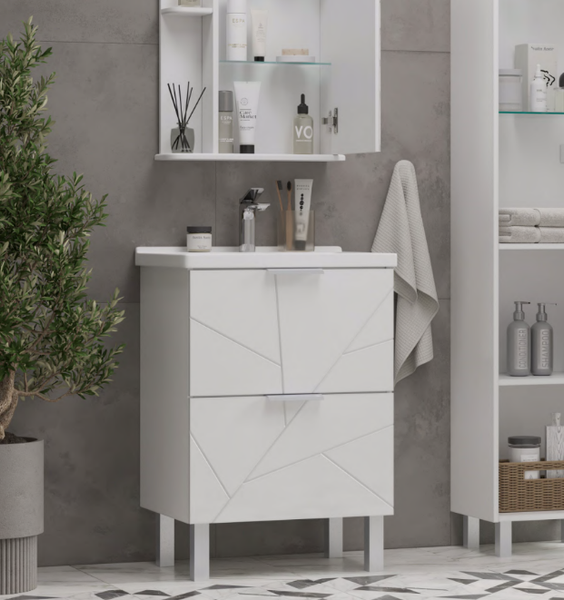 Изображение товара Тумба с умывальником Volna Twing 60.2Y Миранда Артвин + Миранда 60 (белый)