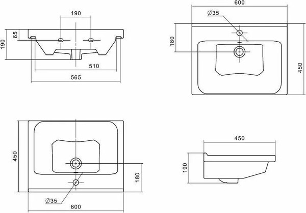 Изображение товара Тумба с умывальником Volna Twing 60.2Y Миранда Артвин + Миранда 60 (белый)