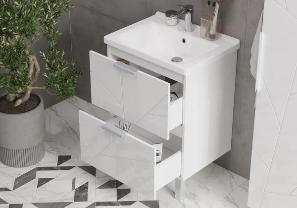 Изображение товара Тумба с умывальником Volna Twing 60.2Y Миранда Артвин + Миранда 60 (белый)