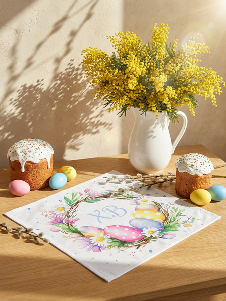 Изображение товара Сервировочная салфетка Доляна Пасхальный венок / 10894874