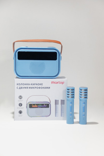 Изображение товара Портативная колонка Maxtop КК04 с двумя микрофонами / КК04B (синий)