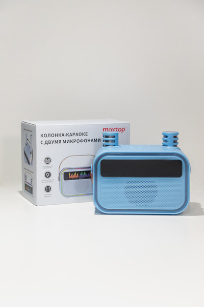 Изображение товара Портативная колонка Maxtop КК04 с двумя микрофонами / КК04B (синий)
