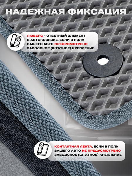 Изображение товара Комплект ковриков для авто Alicosta 1038_2-сер для Opel Zafira минивэн/C 2011-2015 (EVA ромб, серый)