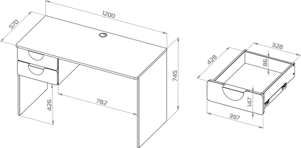 Изображение товара Письменный стол Mebelain  Пикси (белый)
