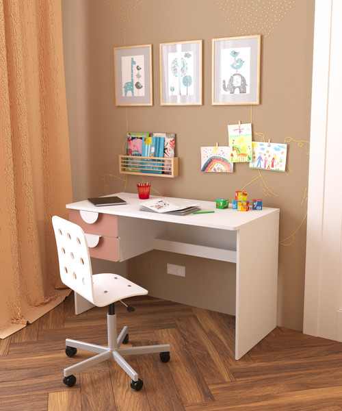 Изображение товара Письменный стол Mebelain Пикси 120х57х75 (мечтательный розовый)