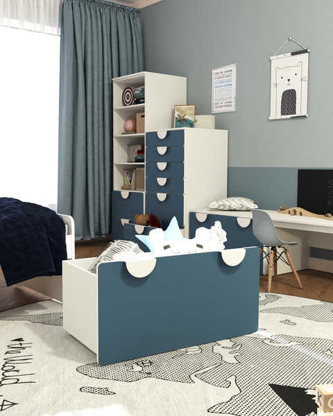 Изображение товара Модуль с ящиком Mebelain Выкатной Пикси 90х48х46 (озорной синий)