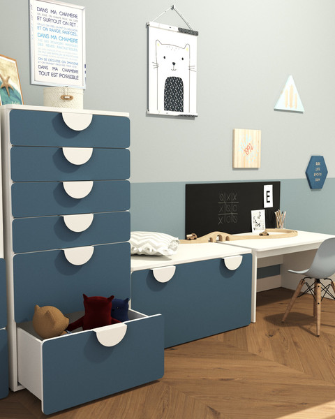 Изображение товара Модуль с ящиком Mebelain Выкатной Пикси 90х48х46 (озорной синий)