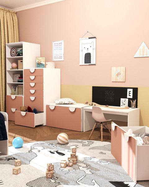 Изображение товара Модуль с ящиком Mebelain Выкатной Пикси 90х48х46 (мечтательный розовый)