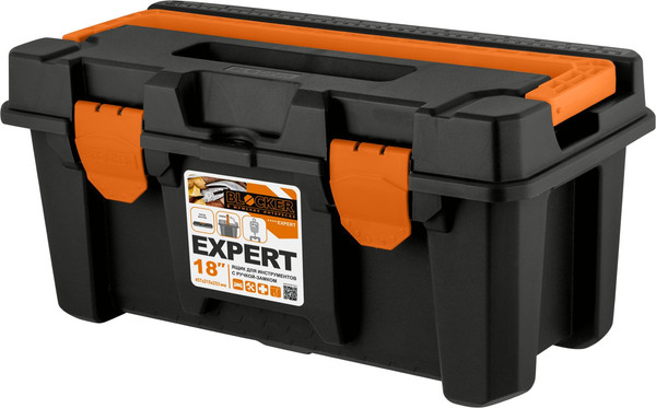 Изображение товара Ящик для инструментов Blocker Expert 18 с ручкой-замком / BR393610028 (черный/оранжевый)