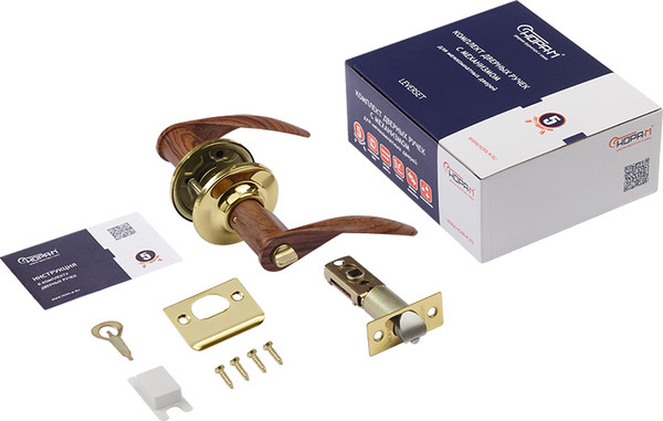 Изображение товара Ручка дверная Нора-М ТТ12-03 (темное дерево/золото)