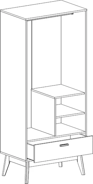 Изображение товара Шкаф Мебельград Калгари 80х50х185см (дуб натуральный светлый/белый матовый)