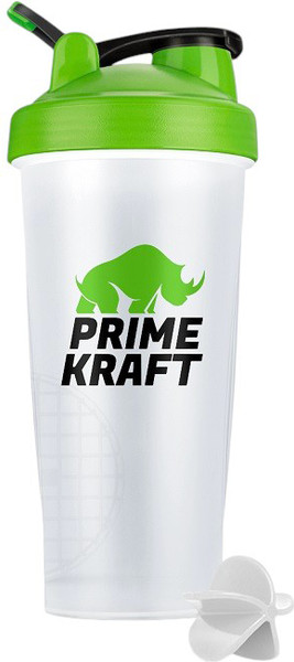 Изображение товара Шейкер спортивный Prime Kraft С логотипом (600мл, полупрозрачный/зеленый)