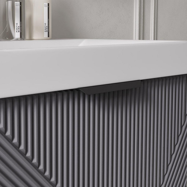 Изображение товара Тумба с умывальником Volna Geometry 60.2Y 9696 + Lake 60 (графит)