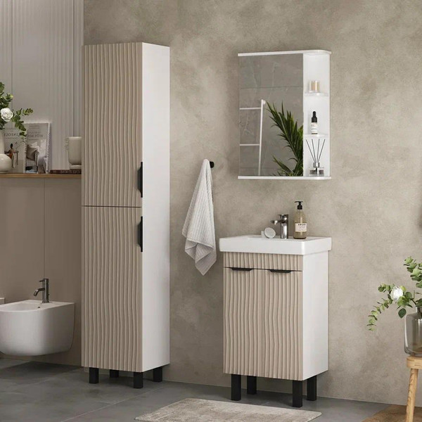 Изображение товара Тумба с умывальником Volna Lotty 50.2D Тигода + Тигода 50 (латте, напольная)