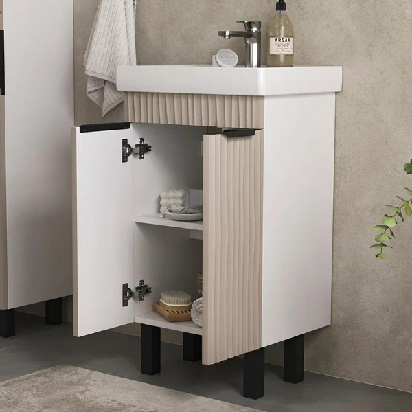 Изображение товара Тумба с умывальником Volna Lotty 50.2D Тигода + Тигода 50 (латте, напольная)