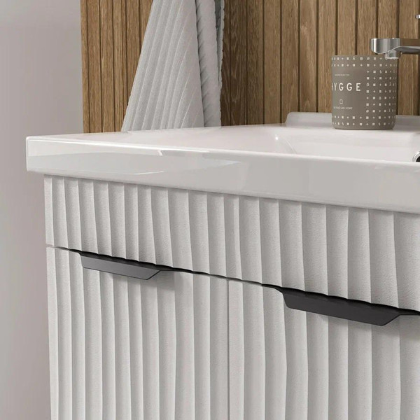 Изображение товара Тумба с умывальником Volna Lotty 60.2D Миранда + Миранда 60 (белый, напольная)