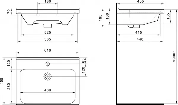 Изображение товара Тумба с умывальником Volna Lotty 60.2Y Миранда + Миранда 60 (напольная)
