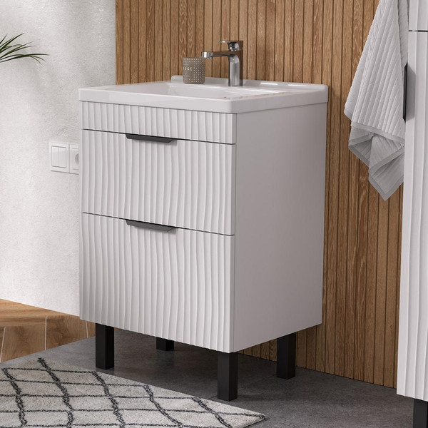 Изображение товара Тумба с умывальником Volna Lotty 60.2Y Миранда + Миранда 60 (напольная)