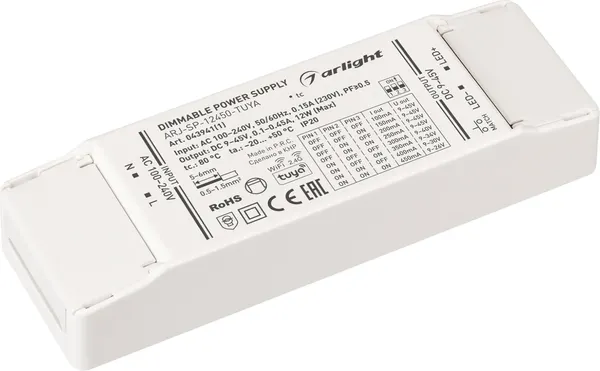 Блок питания для светильника Arlight ARJ-SP-12450-TUYA 12W 9-45V 0.1-0.45A WiFi 2.4G IP20 / 043941(1) — фото 3