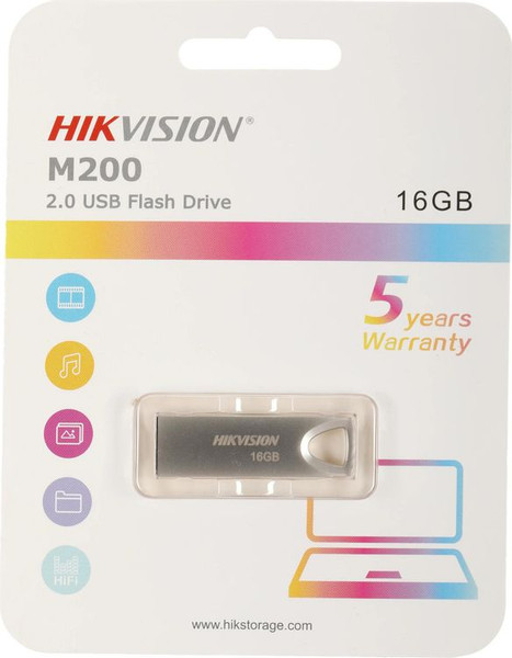 Изображение товара USB flash накопитель Hikvision USB 16GB M200 Hiksemi USB2.0 / HS-USB-M200/16G (серебристый)
