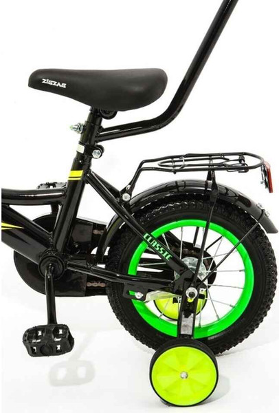 Изображение товара Детский велосипед с ручкой ZigZag Classic 12 / ZG-1201 (черный/желтый)