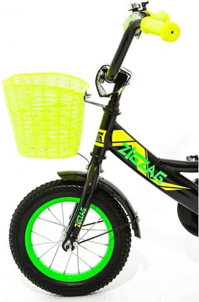 Изображение товара Детский велосипед с ручкой ZigZag Classic 12 / ZG-1201 (черный/желтый)