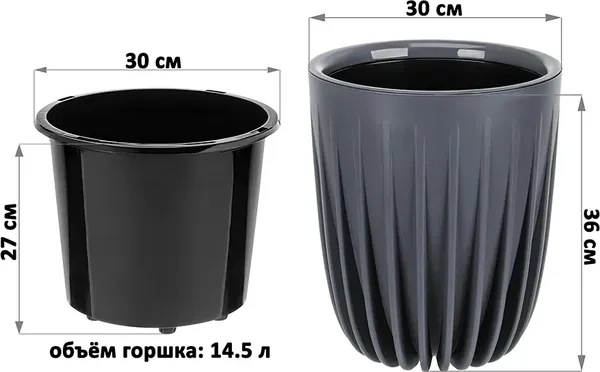 Изображение товара Кашпо El Casa Сигма / 650159 (антрацит)