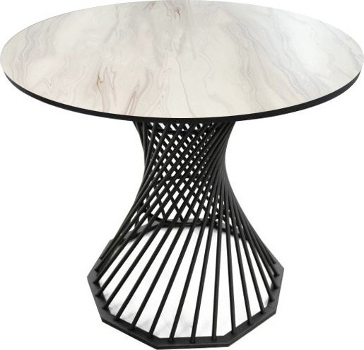 Изображение товара Обеденный стол Древпром Лотос СТ ДП1-03-15 ф900 М191 (камень №14/черный матовый)