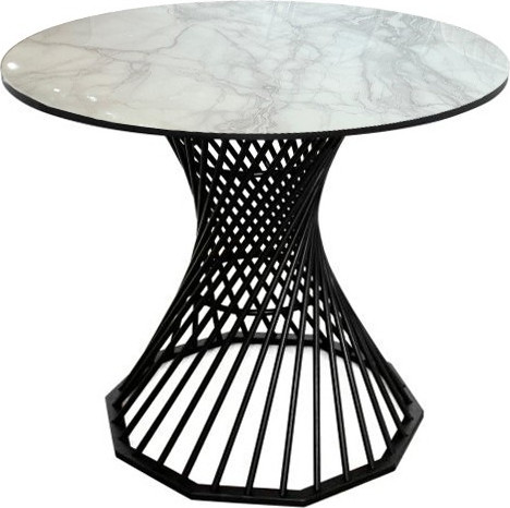 Изображение товара Обеденный стол Древпром Лотос СТ ДП1-03-15 ф900 М191  (камень №19/черный матовый)