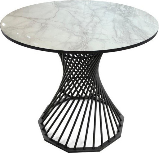 Изображение товара Обеденный стол Древпром Лотос СТ ДП1-03-15 ф900 М191  (камень №19/черный матовый)