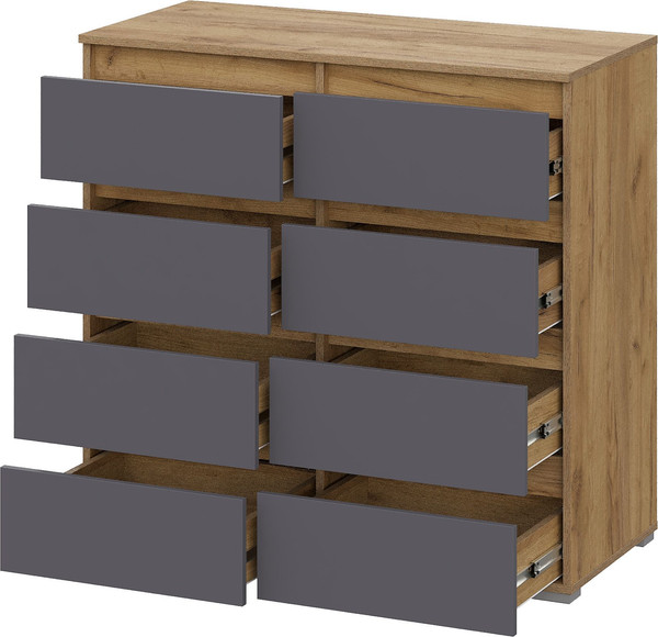 Изображение товара Комод Тащи в дом Люмо КМ 04 8 ящиков (дуб крафт золото/серый)