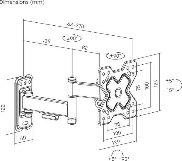Изображение товара Кронштейн для телевизора Roome LDA40-112-R