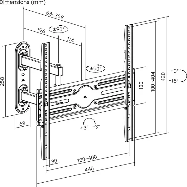 Изображение товара Кронштейн для телевизора Roome LDA40-443-R