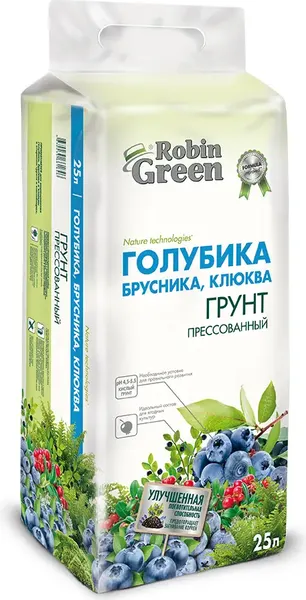 Изображение товара Грунт для растений Робин Грин Для голубики, брусники и клюквы (25л)