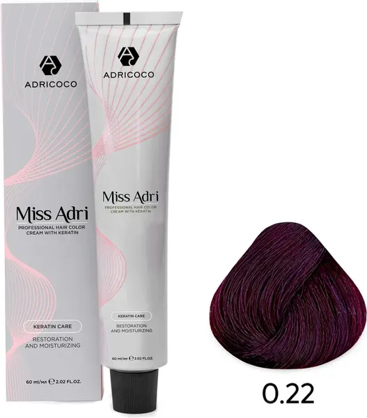 Изображение товара Крем-краска для волос Adricoco Miss Adri 0.22 (100мл, фиолетовый)