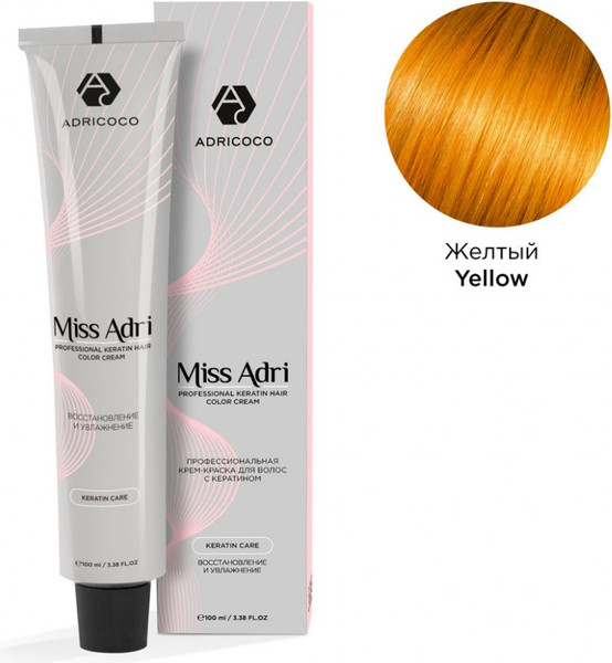 Изображение товара Крем-краска для волос Adricoco Miss Adri корректор (100мл, желтый)