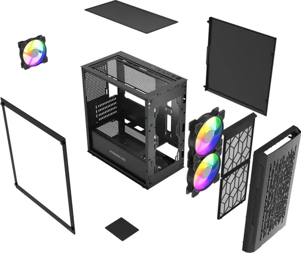 Изображение товара Корпус для компьютера Powercase Mistral Micro D3B ARGB V2 Tempered Glass / CMMDB-A3-V2