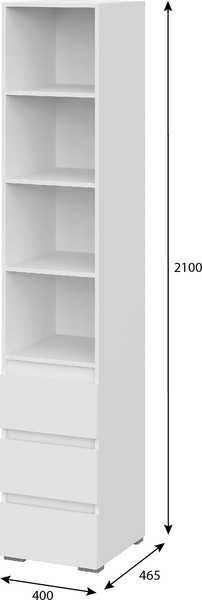 Изображение товара Стеллаж Тащи в дом Люмо открытый с ящиками ПН 02 (белый/белый)