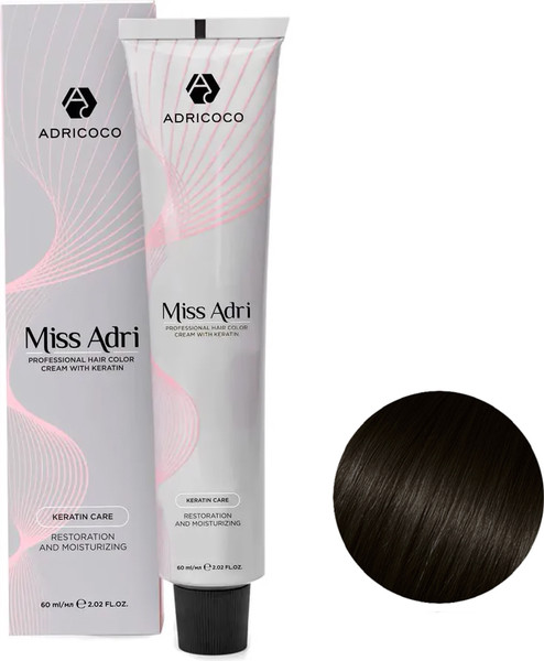 Изображение товара Крем-краска для волос Adricoco Miss Adri 3.0 (100мл, темный коричневый)