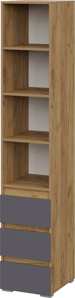 Изображение товара Стеллаж Тащи в дом Люмо открытый с ящиками ПН 02 (дуб крафт золото/серый)